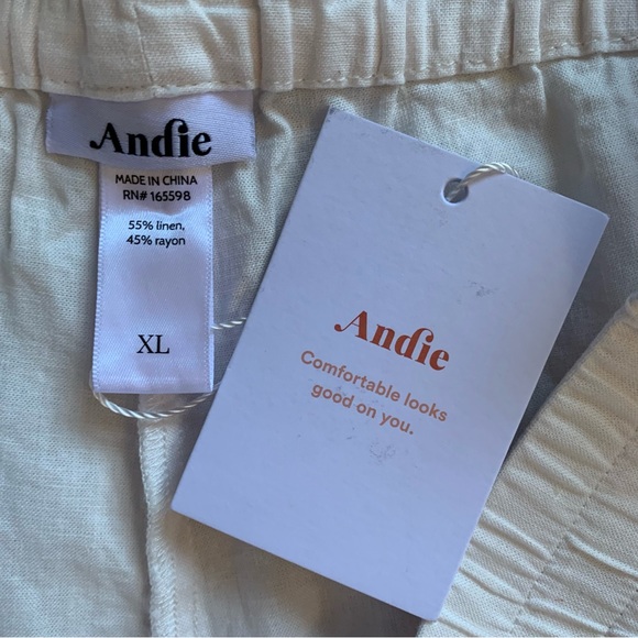 Andie Size XL Linen Blend Wide Leg Beach Pants - Coverup NWT - Picture 8 of 15